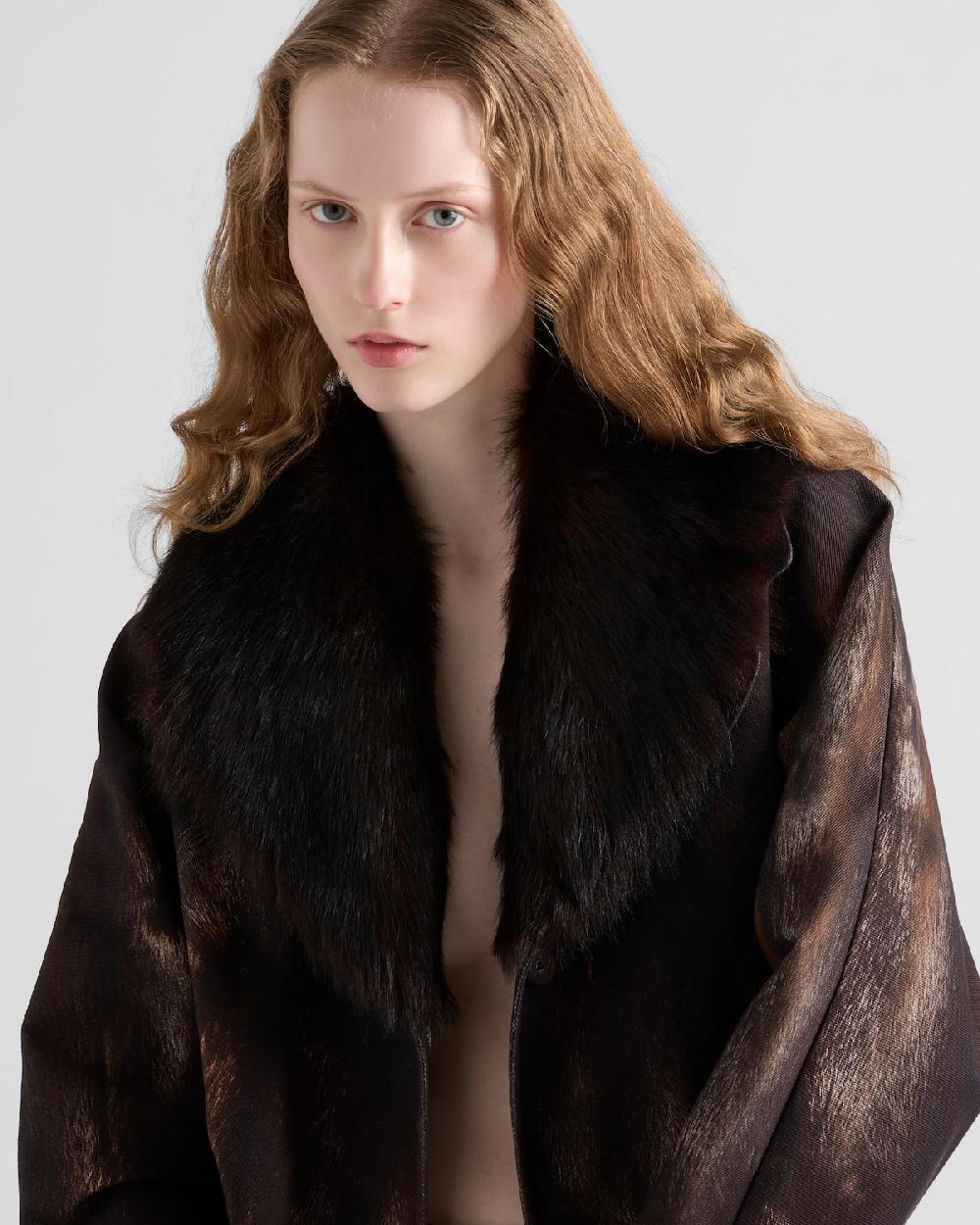 Prada Abrigo De Botonadura Simple De Dril Estampado