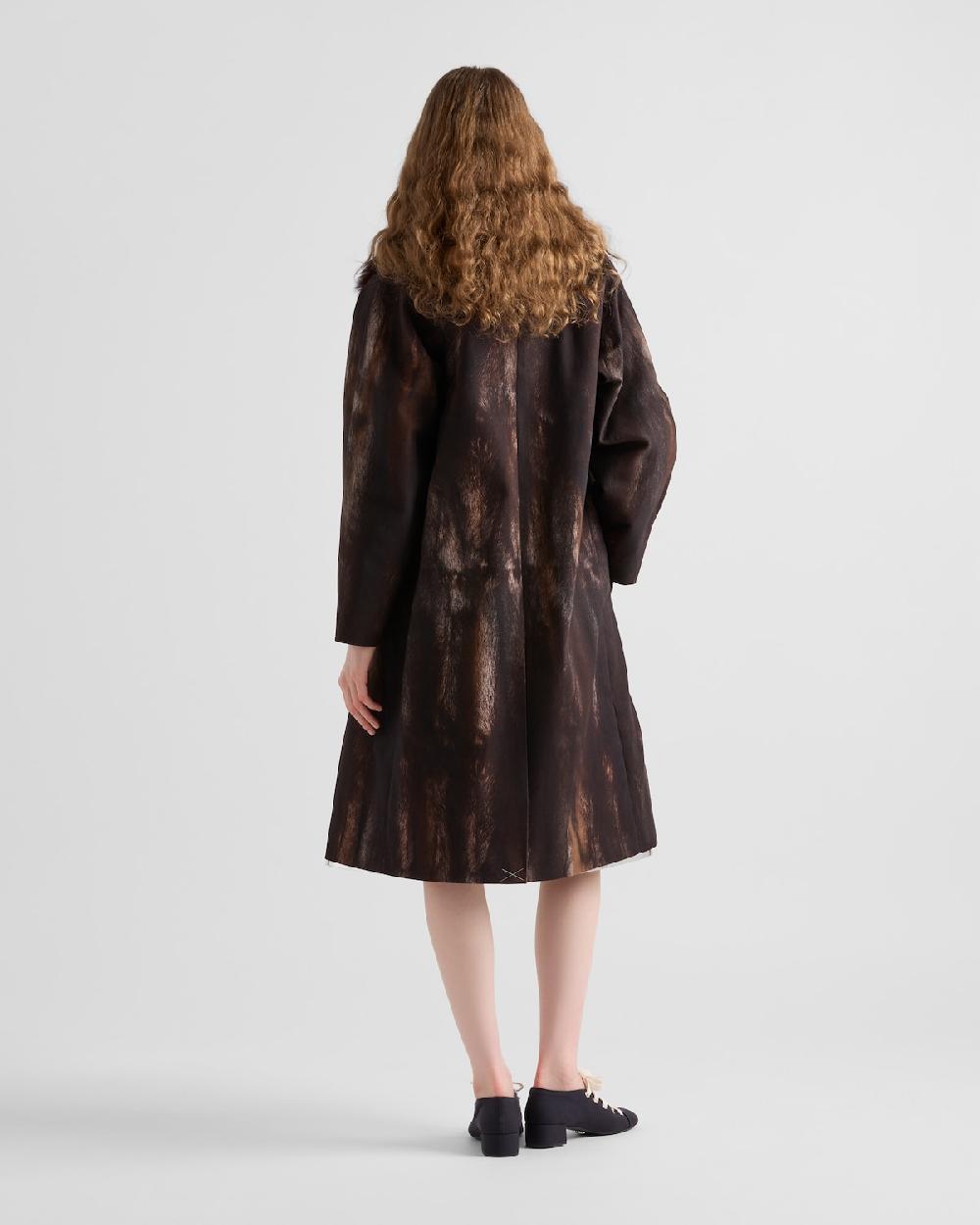 Prada Abrigo De Botonadura Simple De Dril Estampado