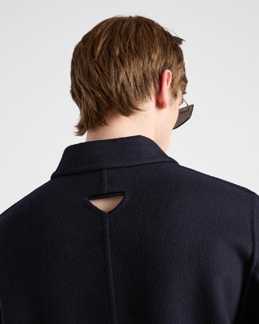 Prada Abrigo De Mezcla De Lana De Botonadura Simple