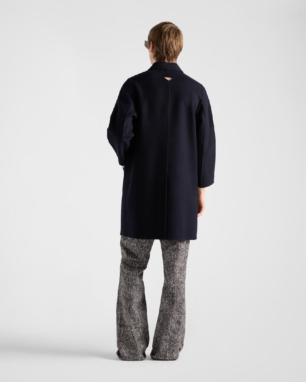 Prada Abrigo De Mezcla De Lana De Botonadura Simple