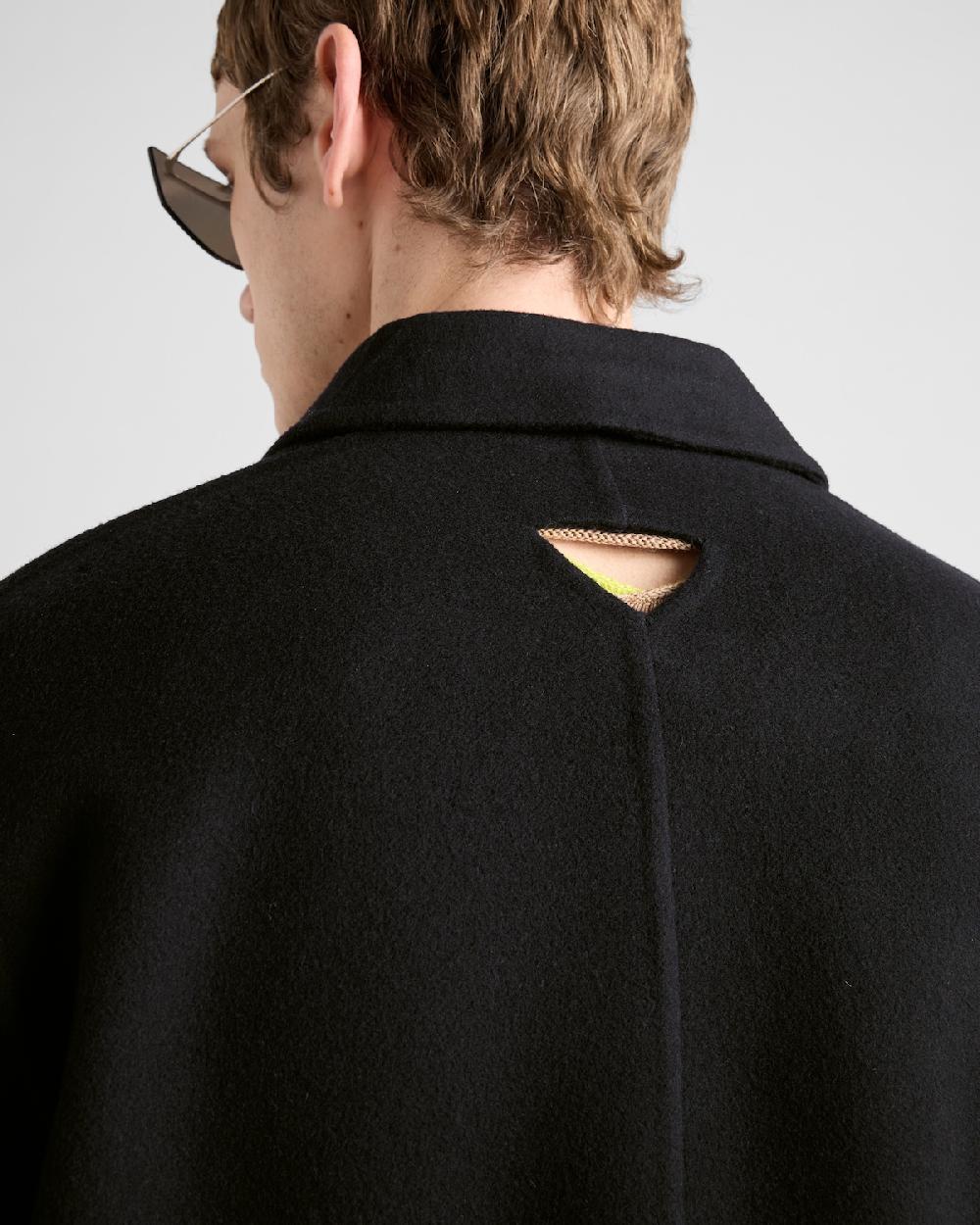 Prada Abrigo De Mezcla De Lana De Botonadura Simple