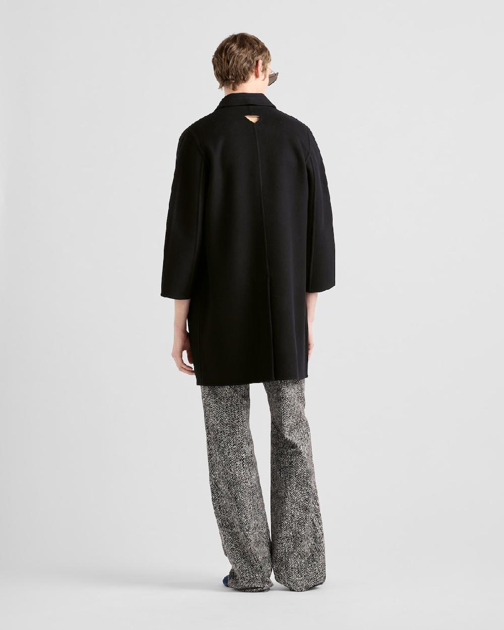 Prada Abrigo De Mezcla De Lana De Botonadura Simple