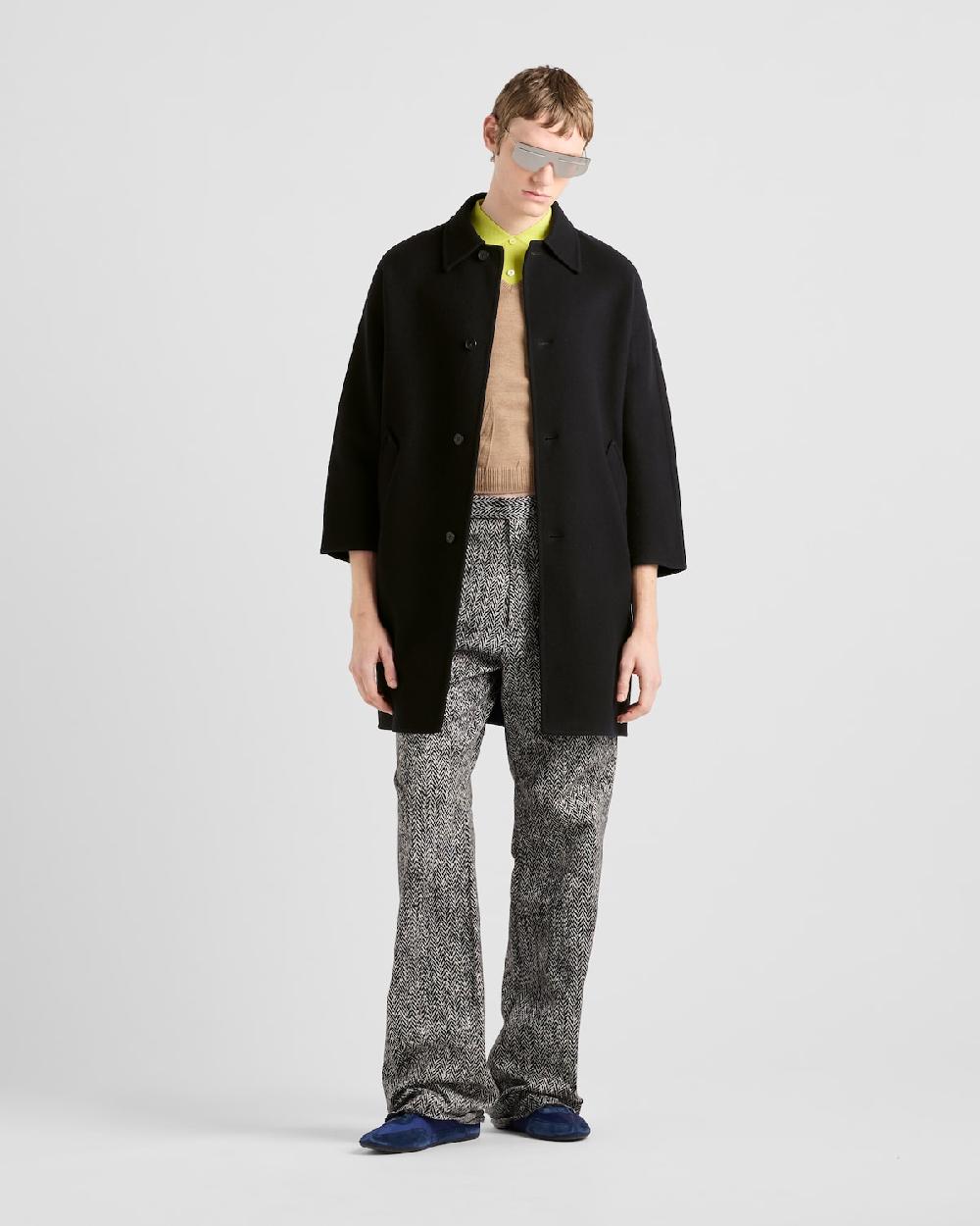 Prada Abrigo de mezcla de lana de botonadura simple