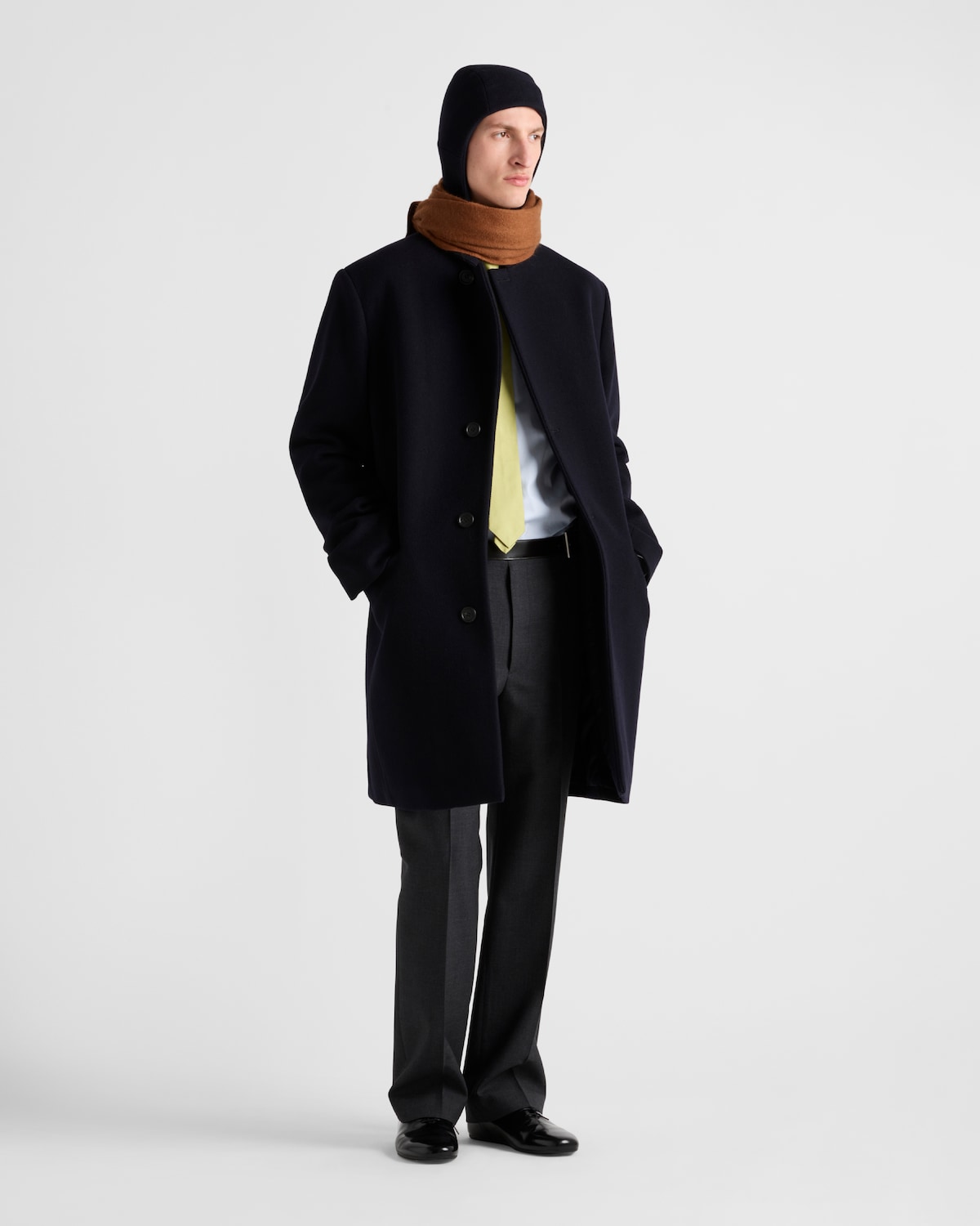 Prada Abrigo de mezcla de lana de botonadura simple