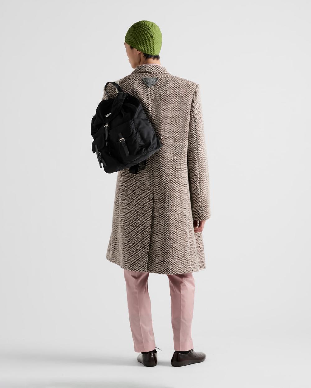 Prada Abrigo De Mezcla De Lana De Botonadura Simple