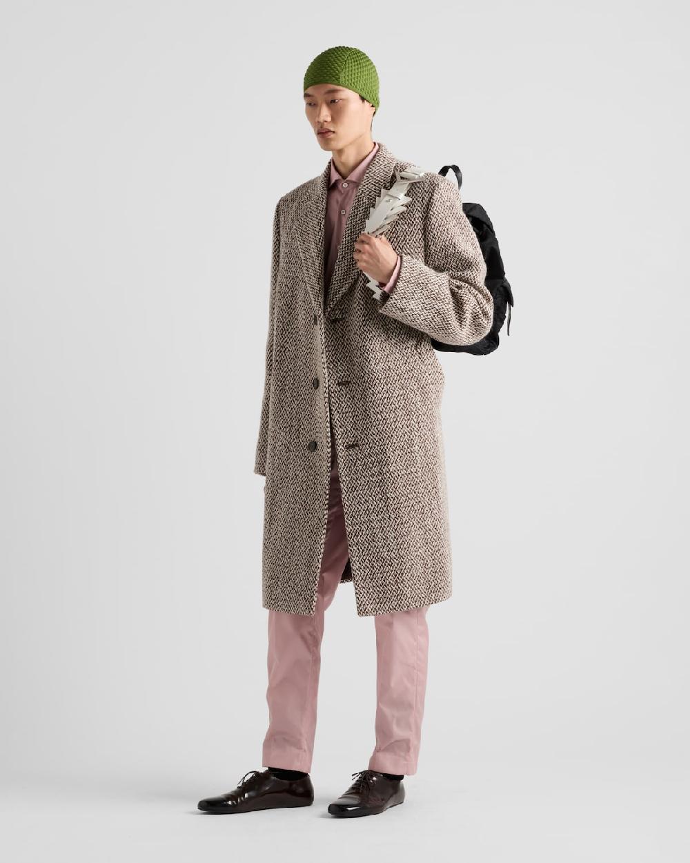 Prada Abrigo de mezcla de lana de botonadura simple