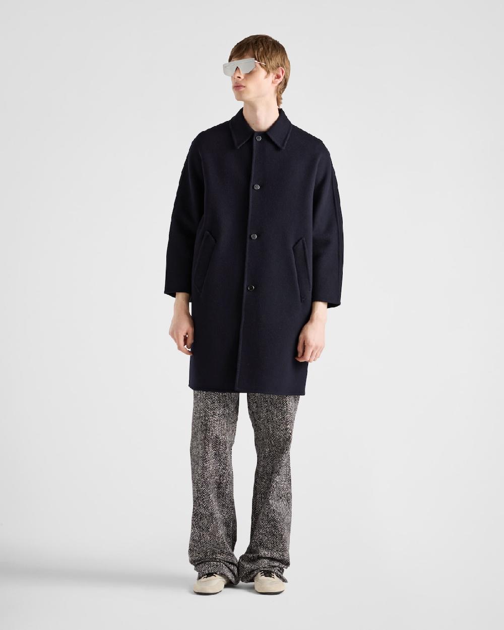 Prada Abrigo de mezcla de lana de botonadura simple