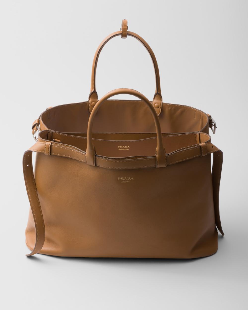 Prada Bolso De Piel Prada Buckle Con Cinturón Doble