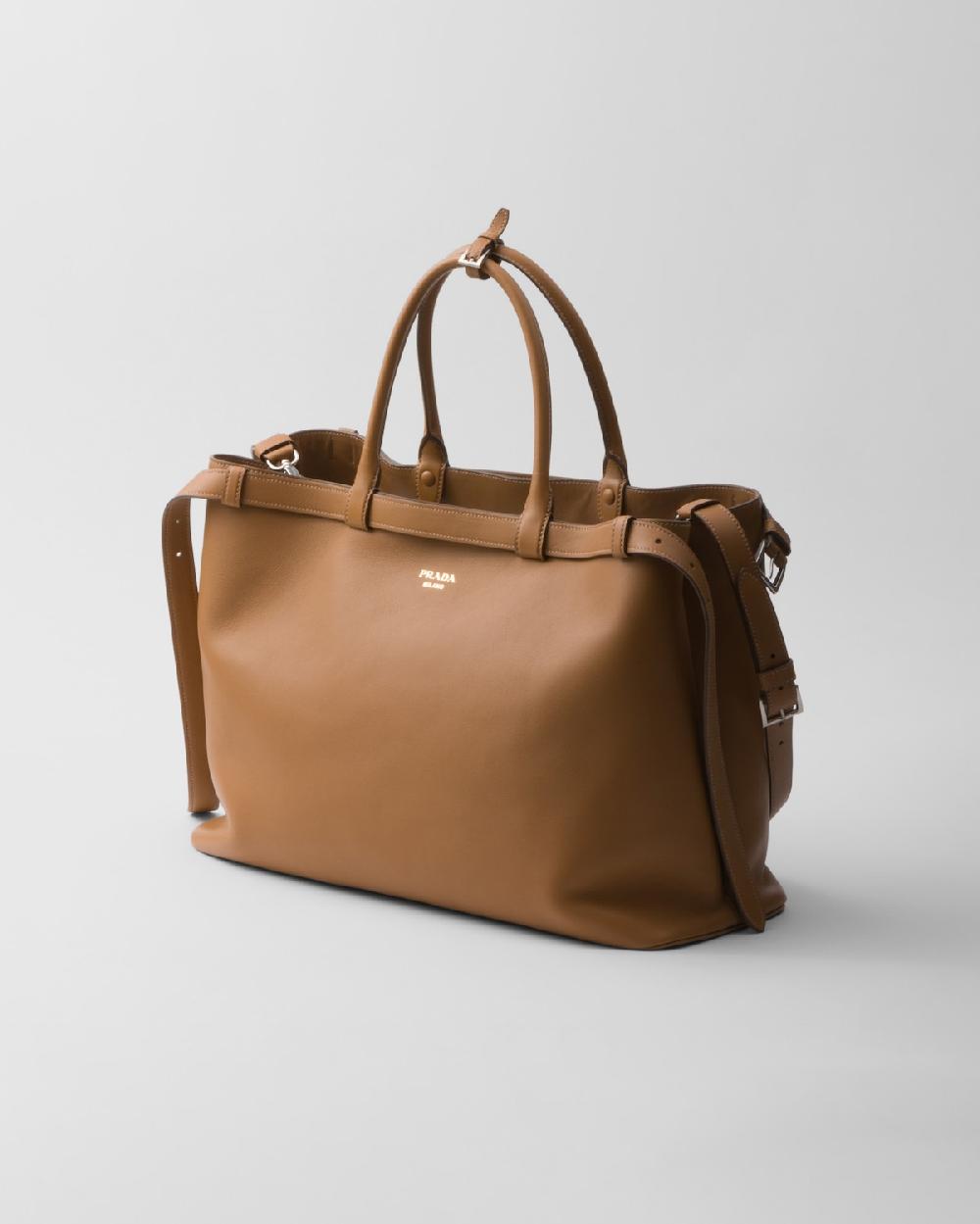 Prada Bolso de piel Prada Buckle con cinturón doble