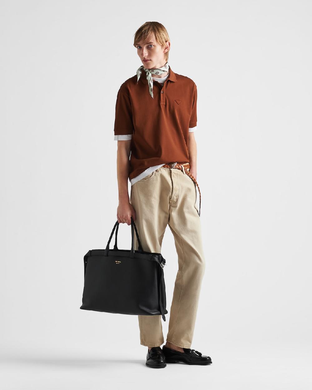 Prada Bolso de piel Prada Buckle con cinturón doble