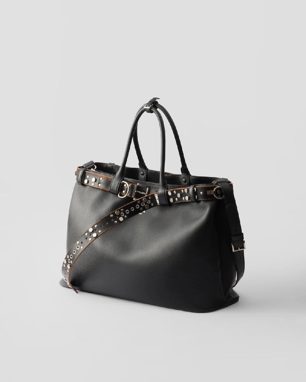 Prada Bolso Prada Buckle De Piel Con Cinturón Con Tachuelas