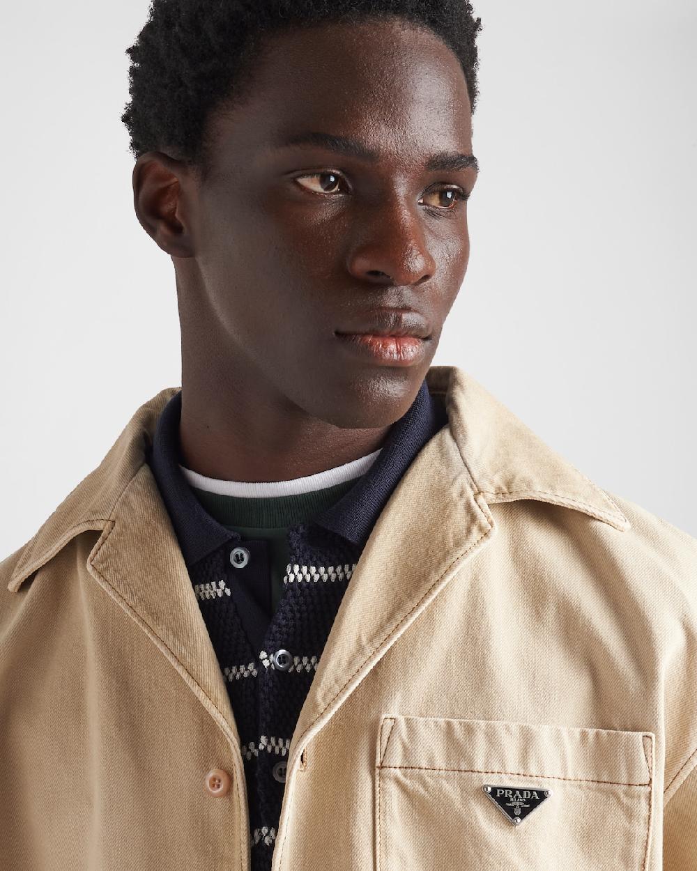 Prada Camisa De Manga Corta De Bull Vaquero Desgastado