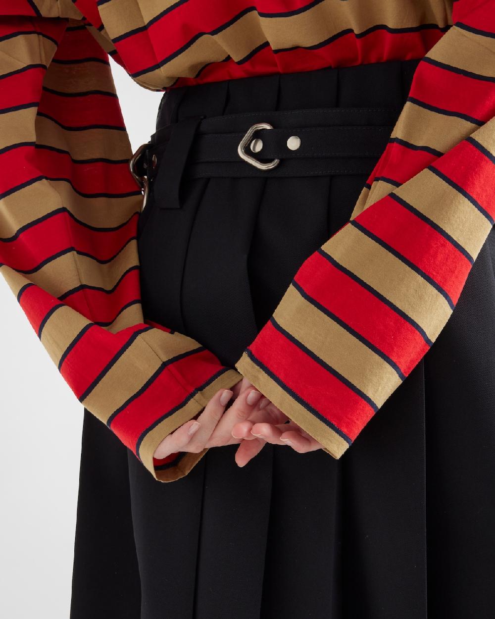 Prada Camiseta De Manga Larga De Algodón De Hilo De Escocia A Rayas