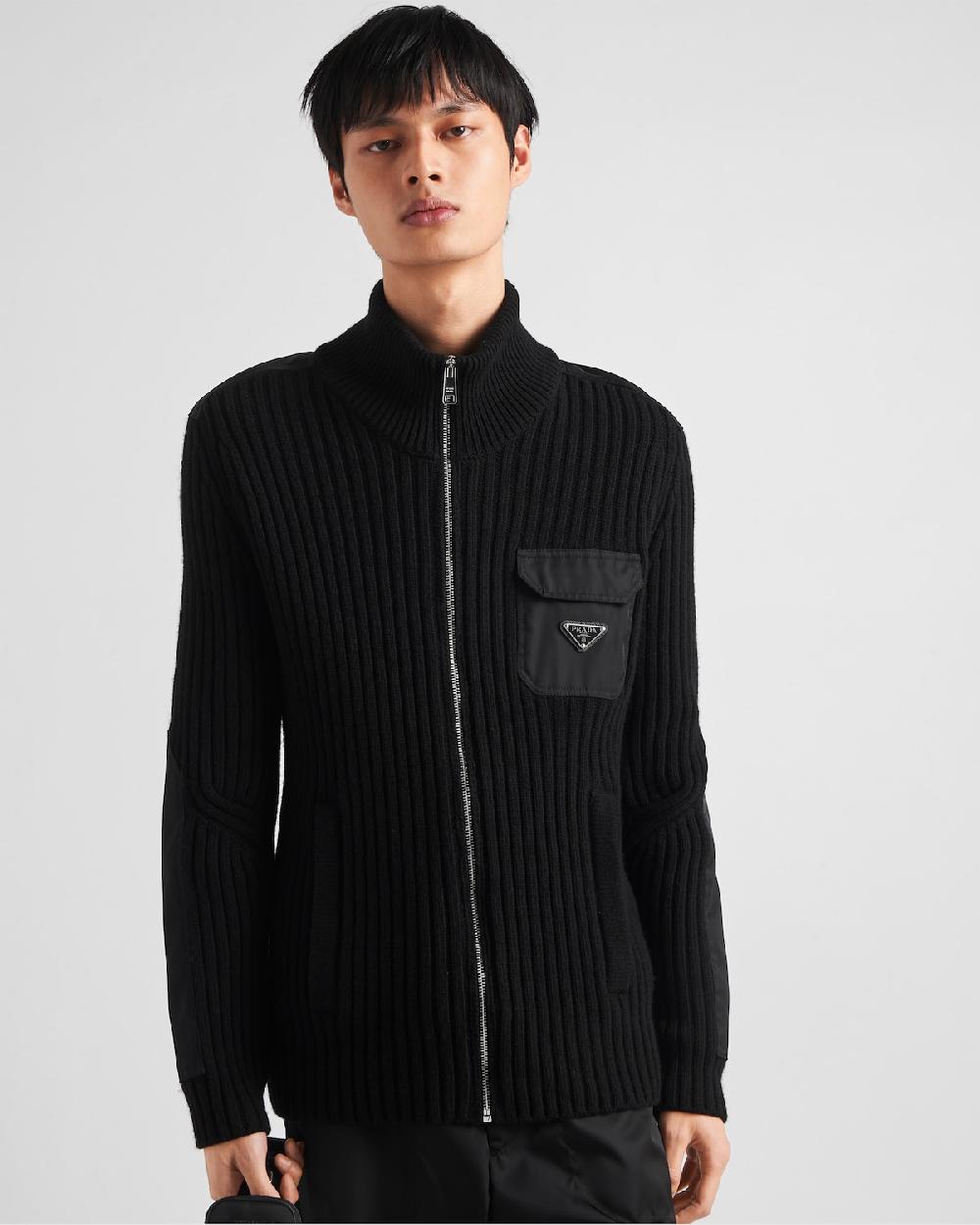 Prada Cárdigan De Lana Y Cachemir Con Detalles De Re-Nylon