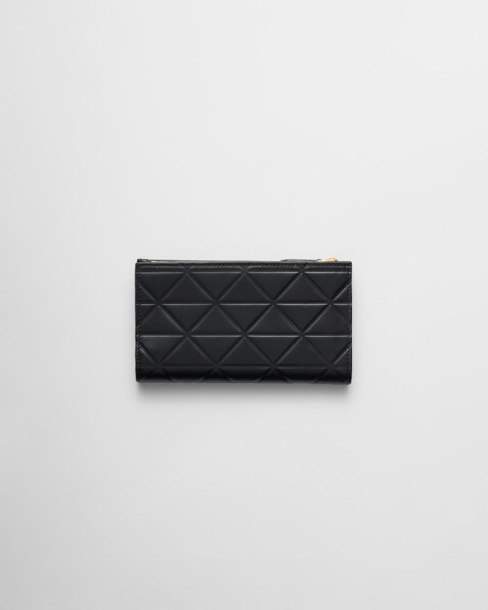 Prada Cartera Grande De Piel Con Motivo De Triángulos