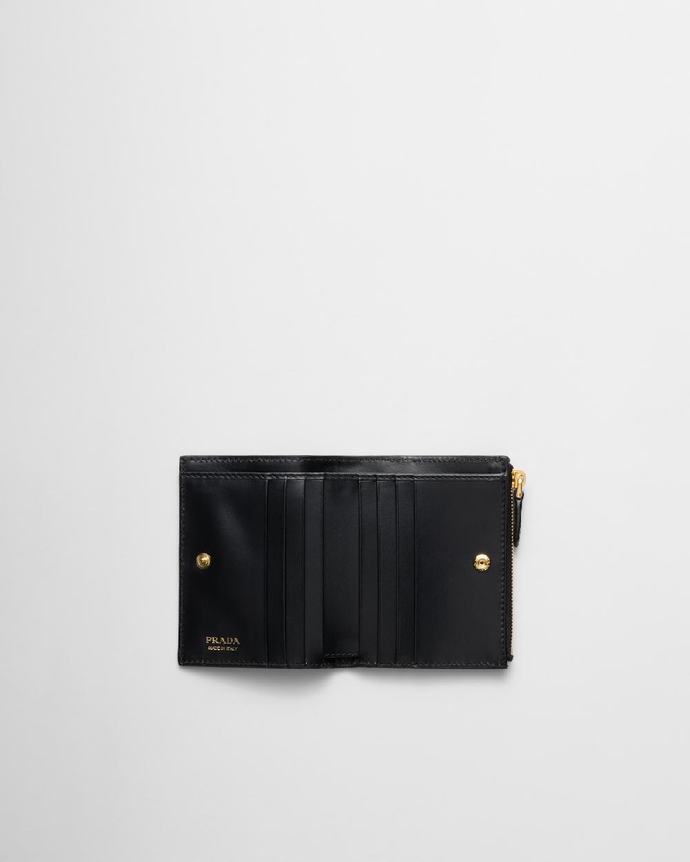 Prada Cartera pequeña de piel con motivo de triángulos