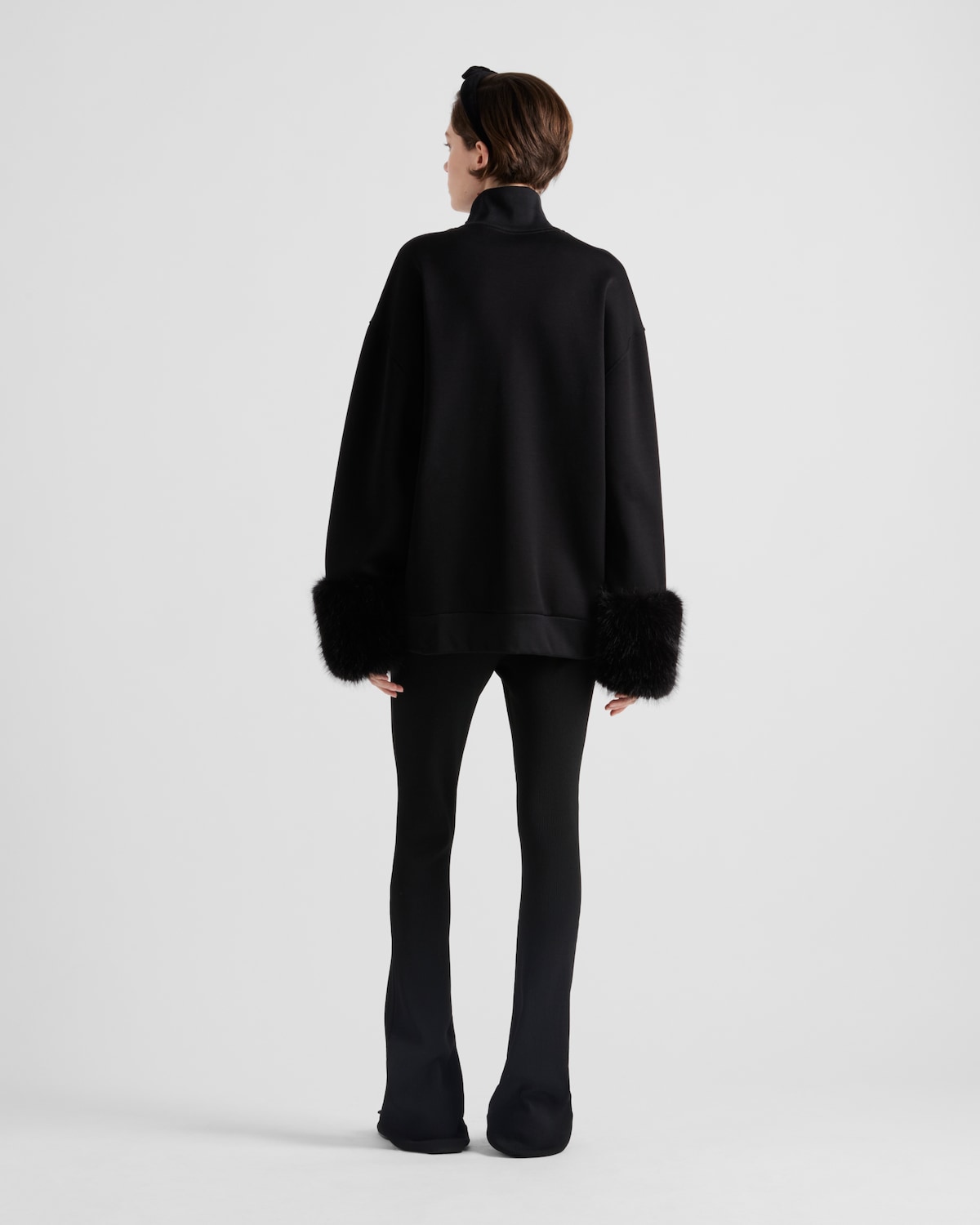 Prada Cazadora De Tejido Doble De Vellón Con Cuello Alto