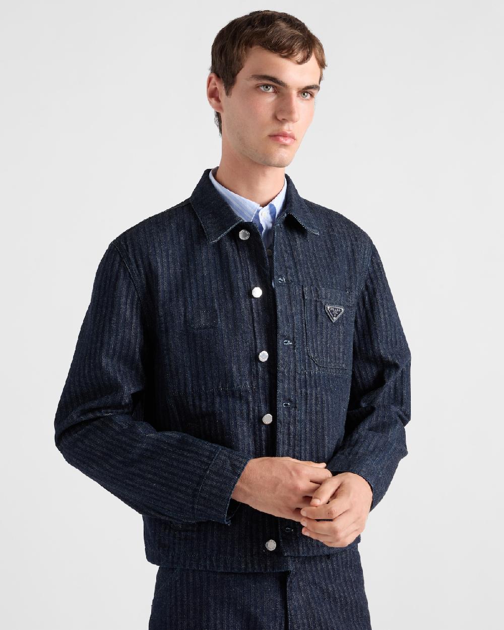 Prada Cazadora Estilo Sobrecamisa De Tejido Vaquero En Chevrón