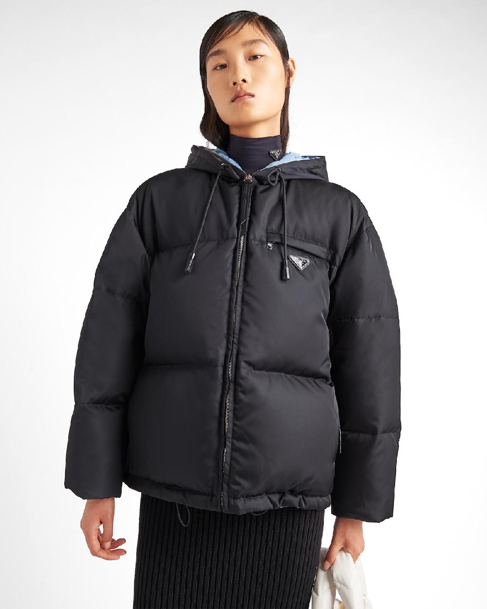 Prada Chaqueta Con Capucha De Plumón Y Gabardina De Re-Nylon