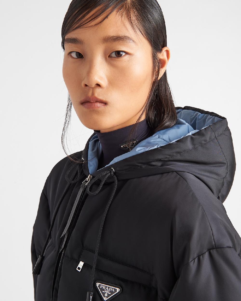 Prada Chaqueta Con Capucha De Plumón Y Gabardina De Re-Nylon