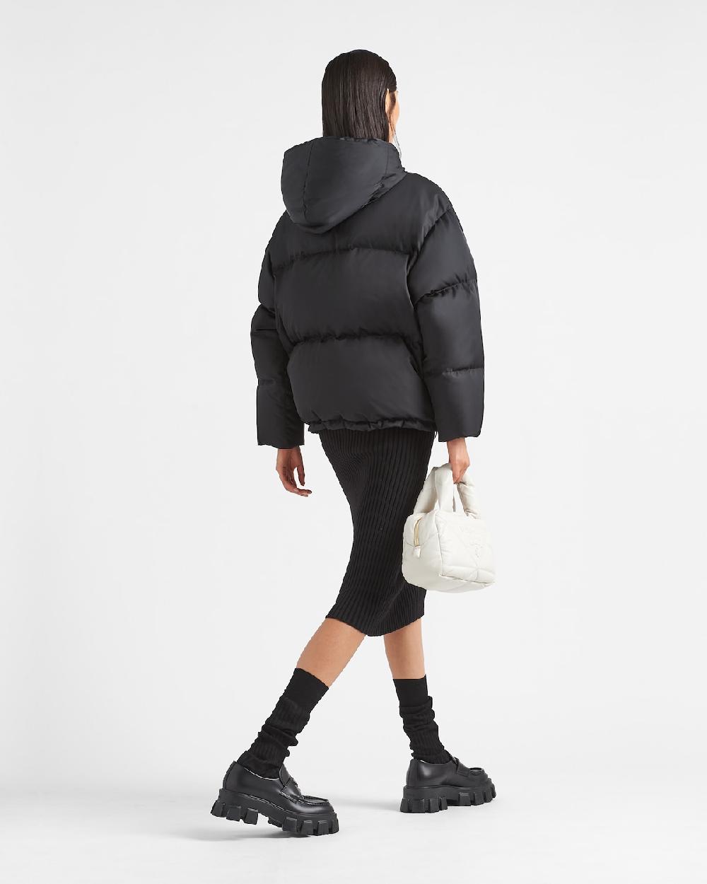 Prada Chaqueta Con Capucha De Plumón Y Gabardina De Re-Nylon