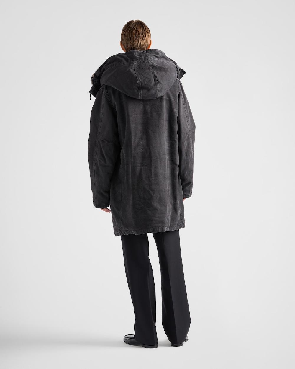 Prada Chaqueta De Algodón Con Cuello De borreguillo