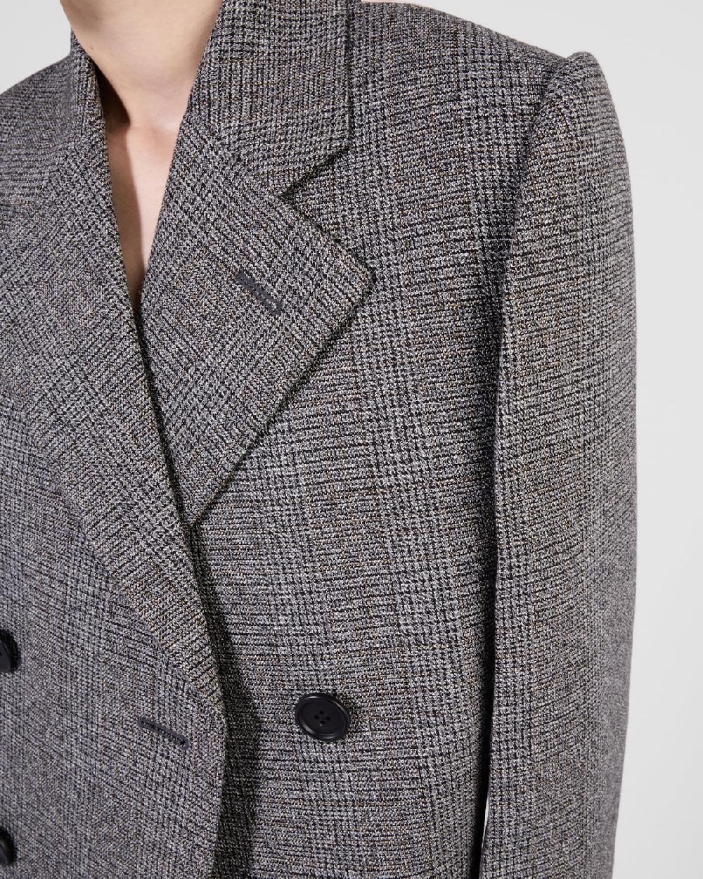 Prada Chaqueta De Botonadura Doble A Cuadros Príncipe De Gales