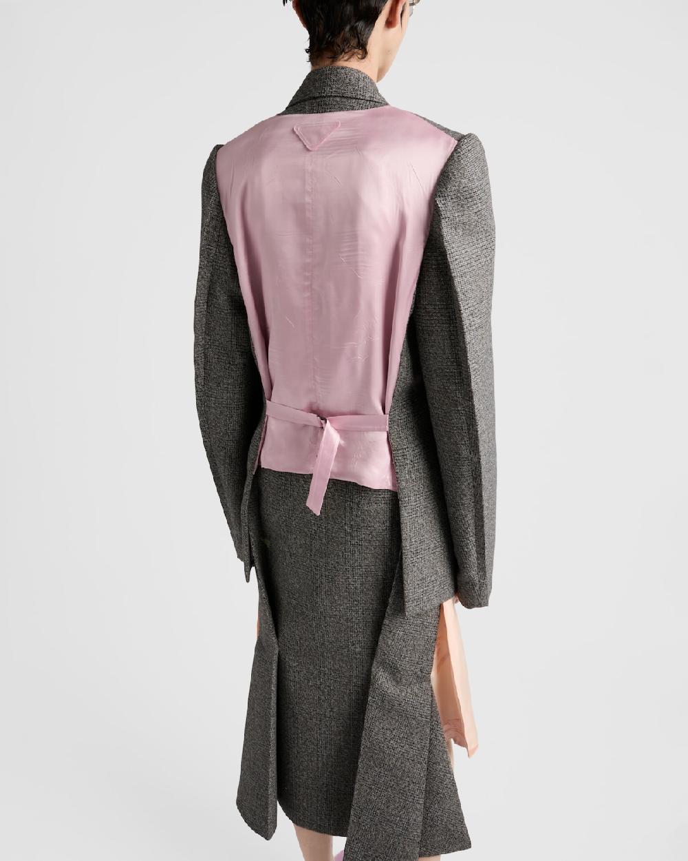 Prada Chaqueta De Botonadura Doble A Cuadros Príncipe De Gales