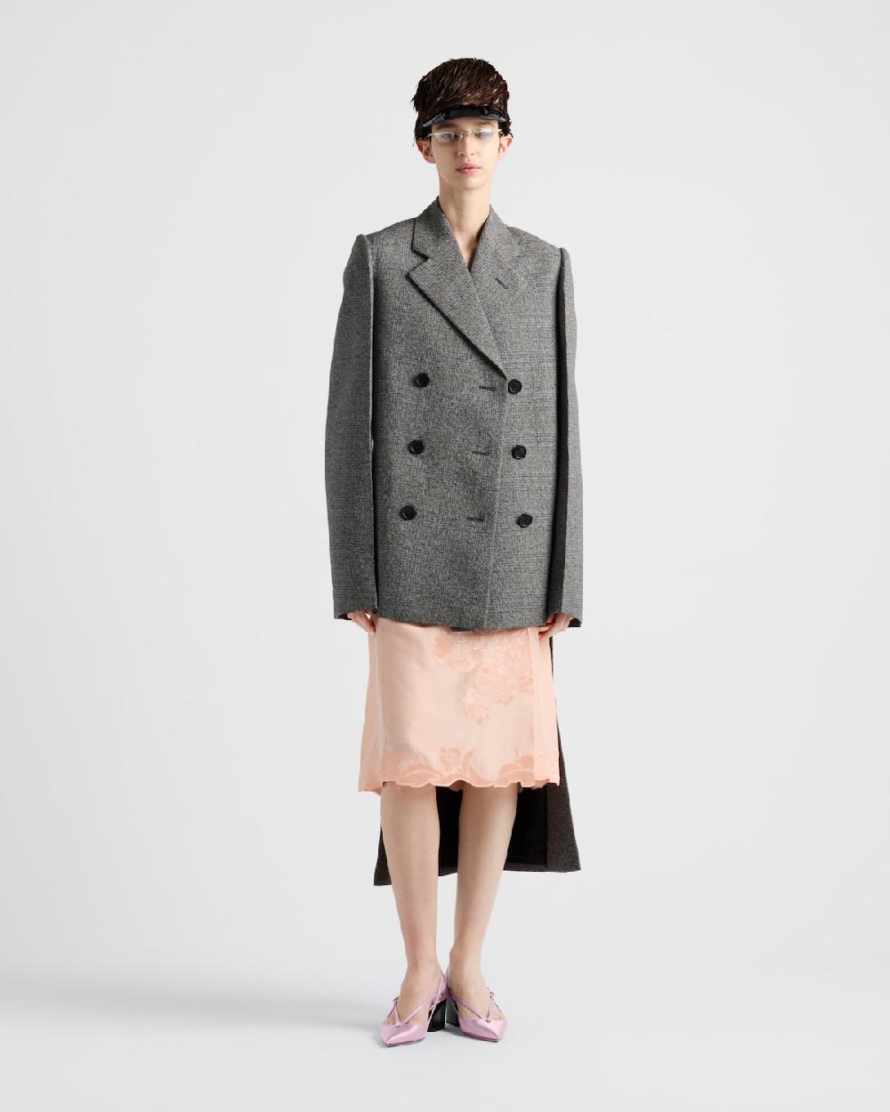 Prada Chaqueta de botonadura doble a cuadros Príncipe de Gales