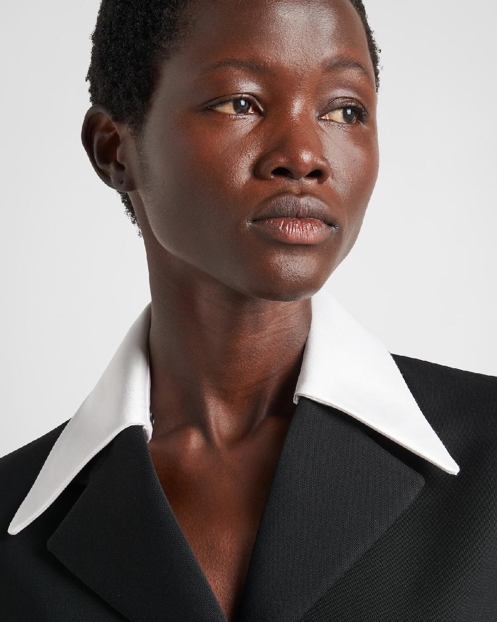 Prada Chaqueta De Botonadura Simple De Lana Y Satén