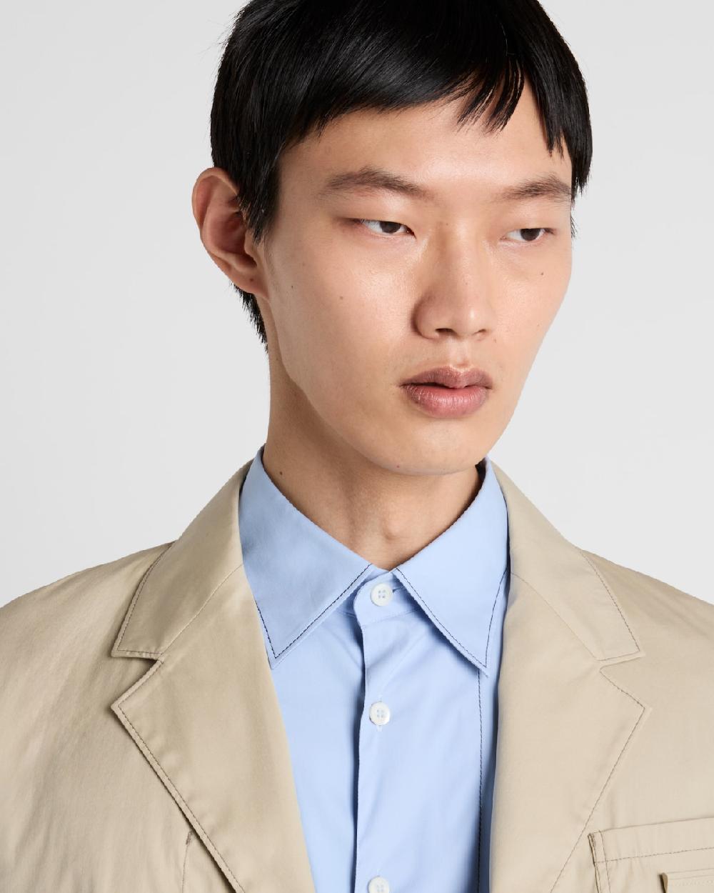 Prada Chaqueta De Botonadura Simple De Mezcla De Algodón