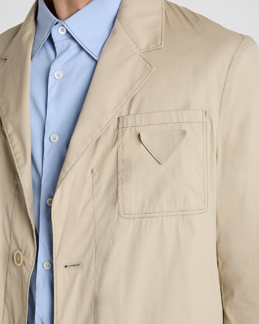 Prada Chaqueta De Botonadura Simple De Mezcla De Algodón