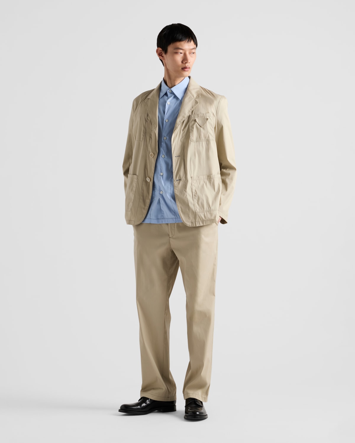 Prada Chaqueta de botonadura simple de mezcla de algodón