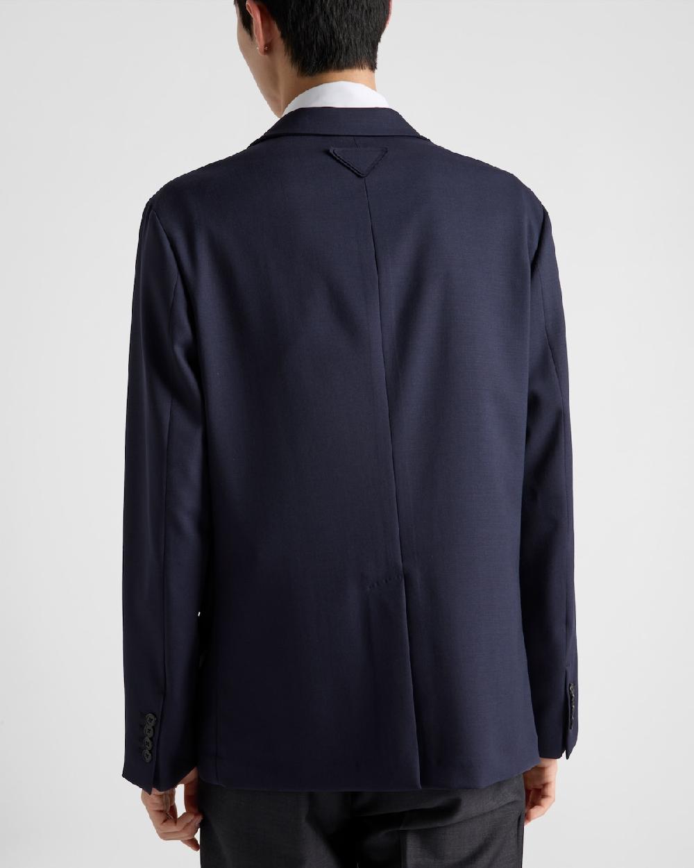 Prada Chaqueta De Botonadura Simple En Mezcla De Lana