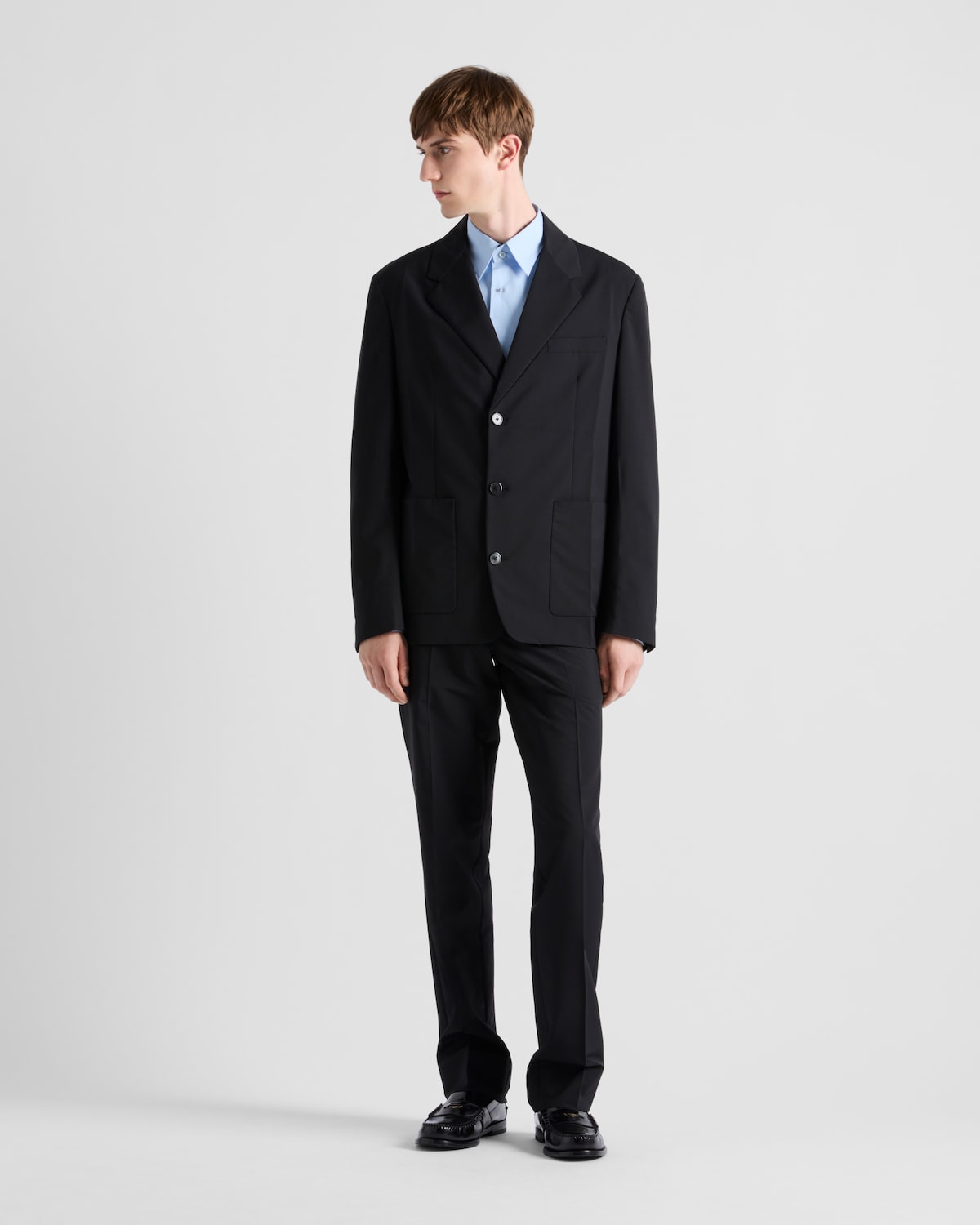 Prada Chaqueta de botonadura simple en mezcla de lana