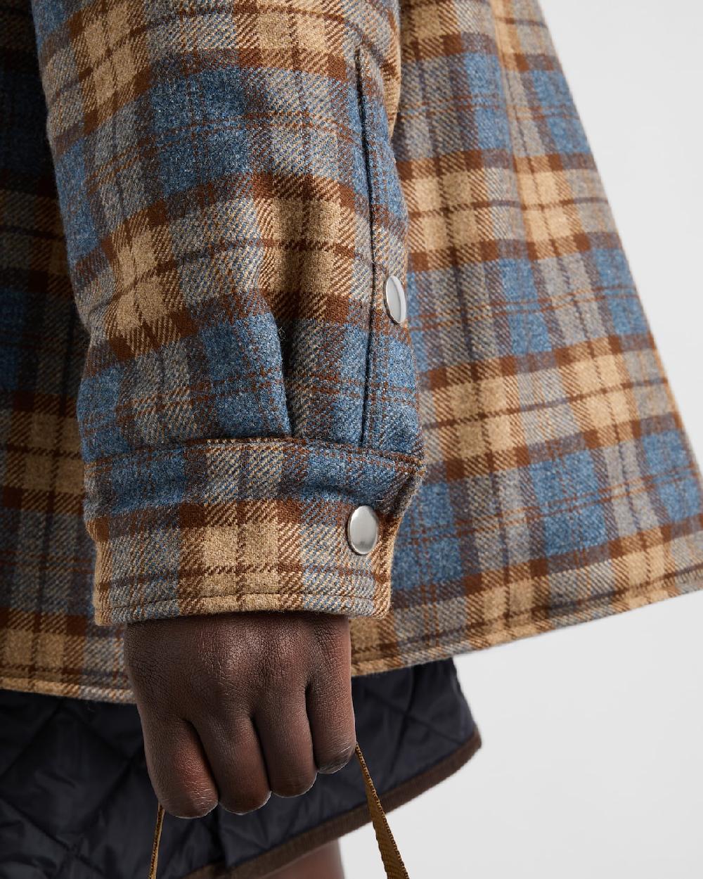 Prada Chaqueta De Leñador En Sarga De Lana A Cuadros