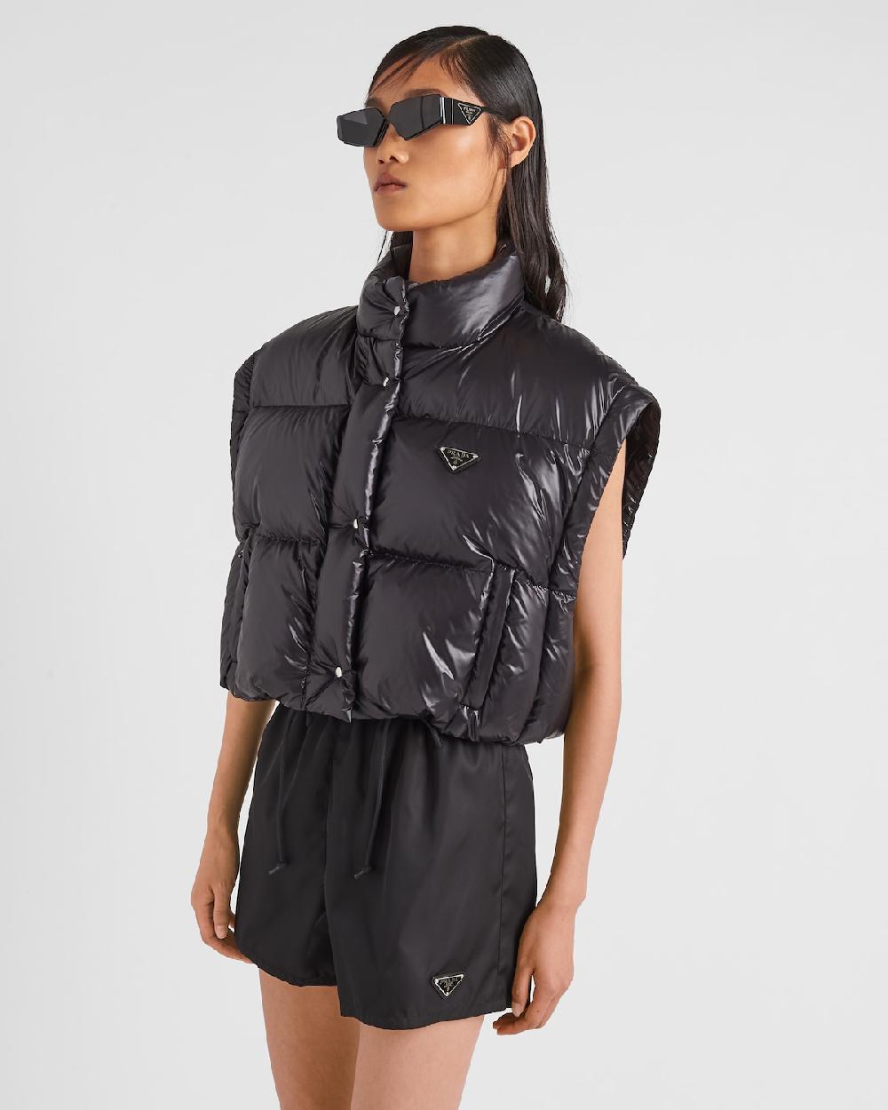 Prada Chaqueta De Plumón Corta Convertible De Re-Nylon