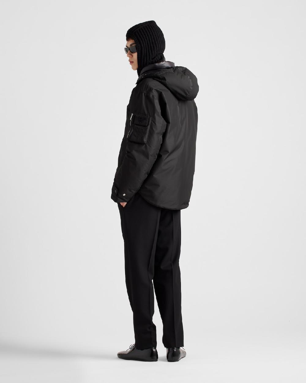 Prada Chaqueta De Plumón En Tejido Técnico Con Capucha