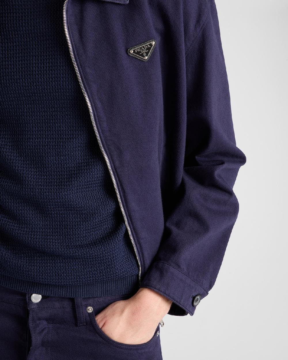 Prada Chaqueta Vaquera De Estilo Envejecido Con Cremallera