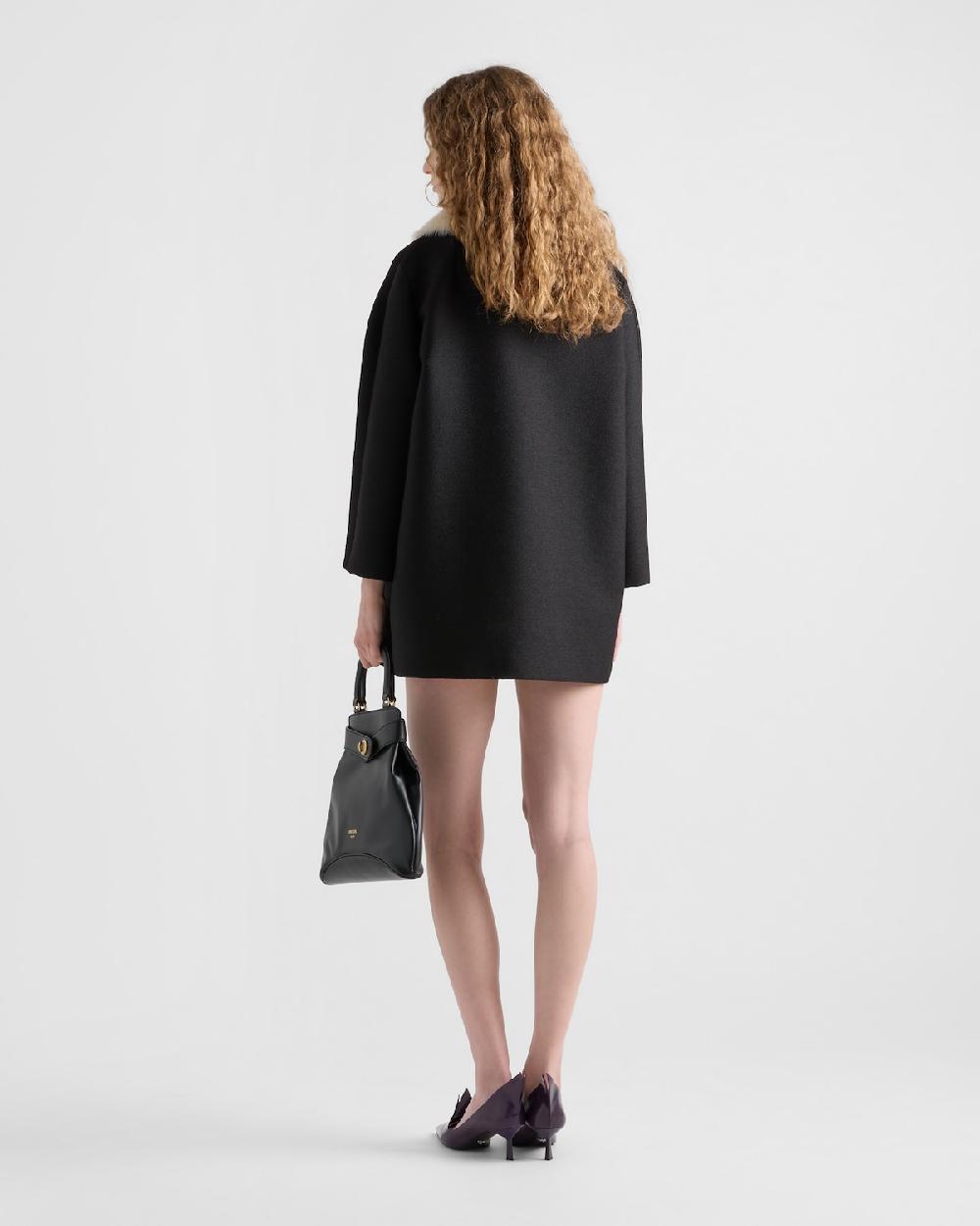 Prada Chaquetón De Botonadura Doble En Sarga Granité