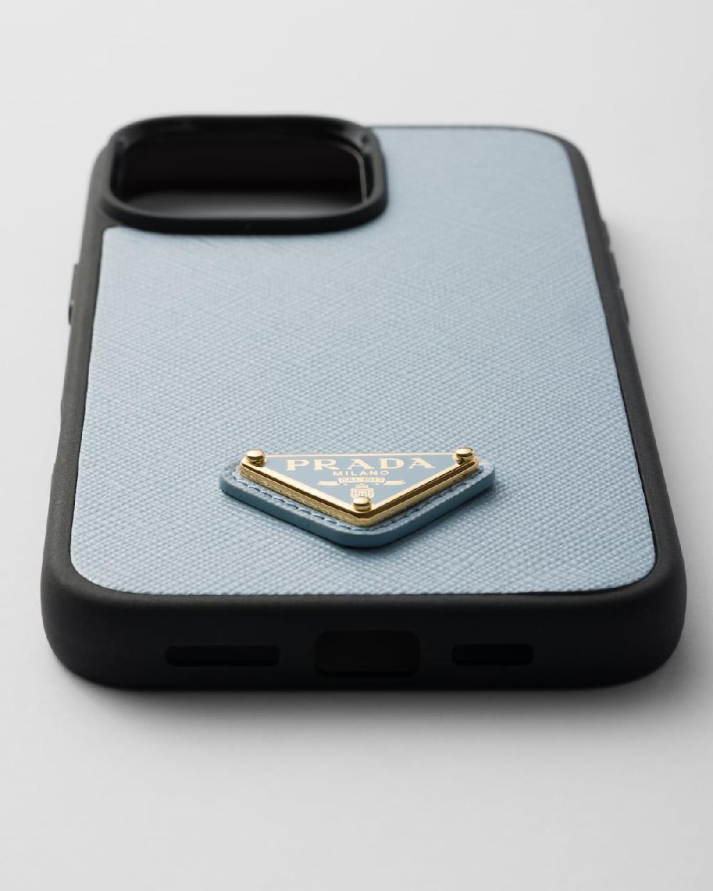 Prada Funda de piel Saffiano para iPhone 16 Pro Max