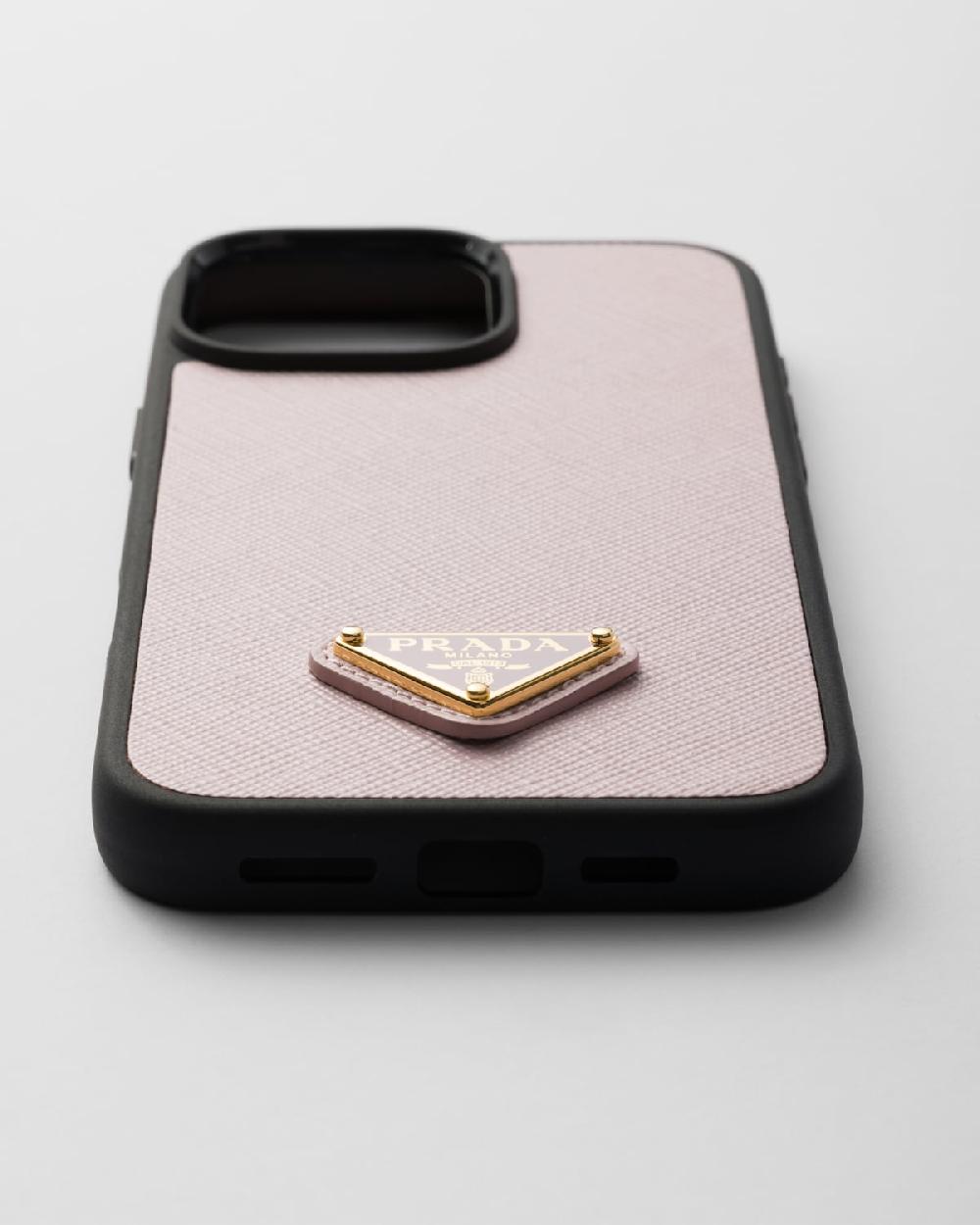 Prada Funda de piel Saffiano para iPhone 16 Pro Max