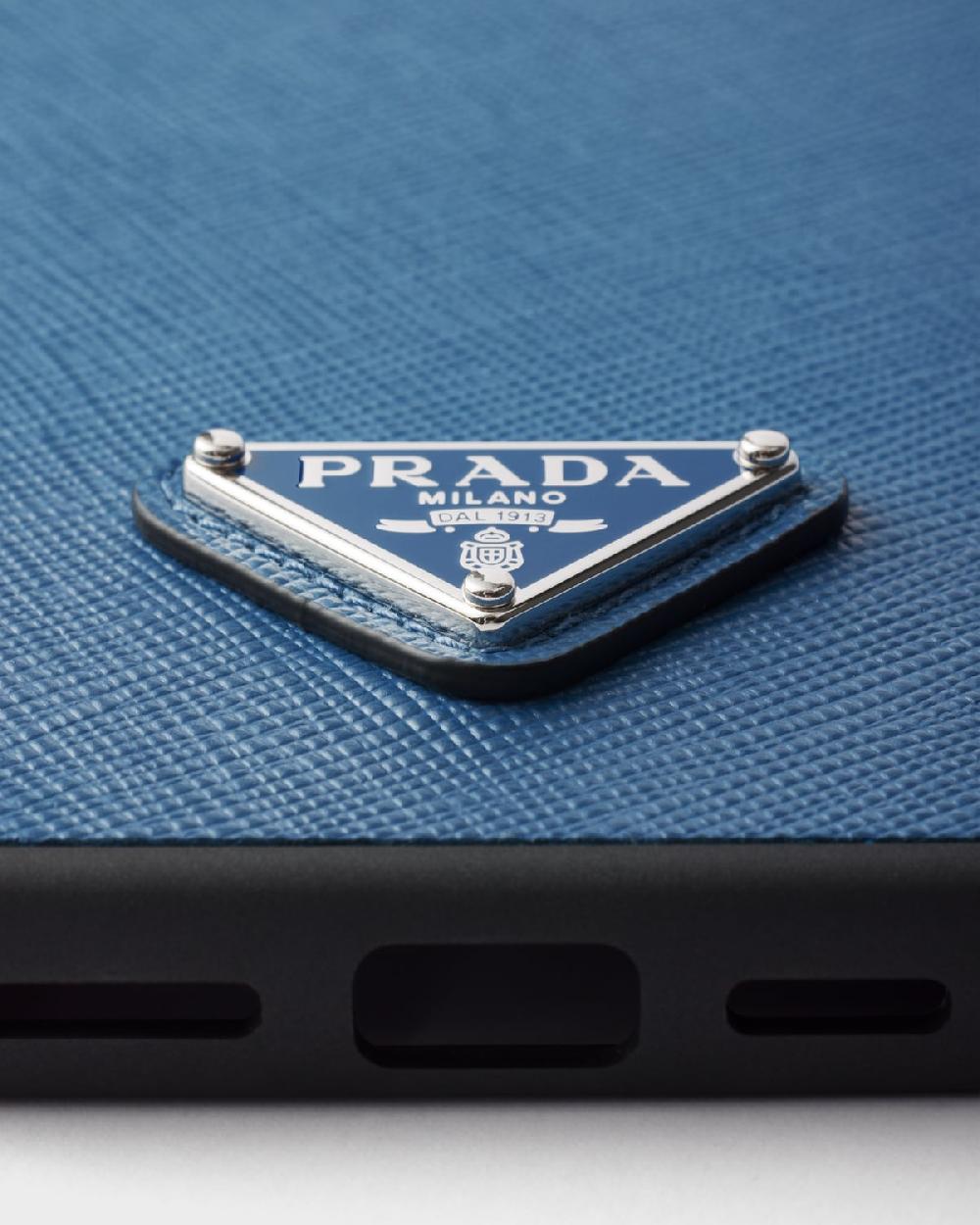 Prada Funda de piel Saffiano para iPhone 16 Pro Max