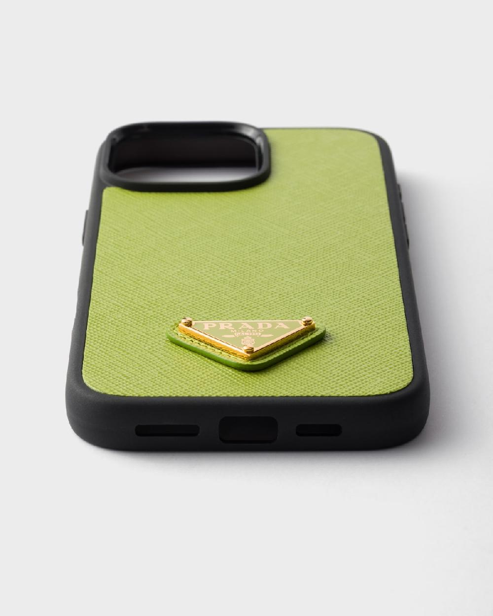 Prada Funda de piel Saffiano para iPhone 16 Pro Max