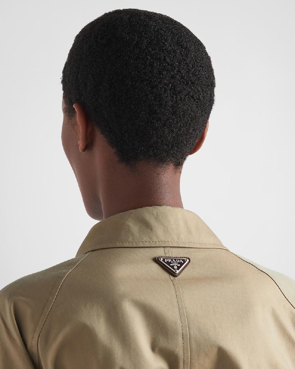 Prada Gabardina De Botonadura Simple De Sarga De Algodón