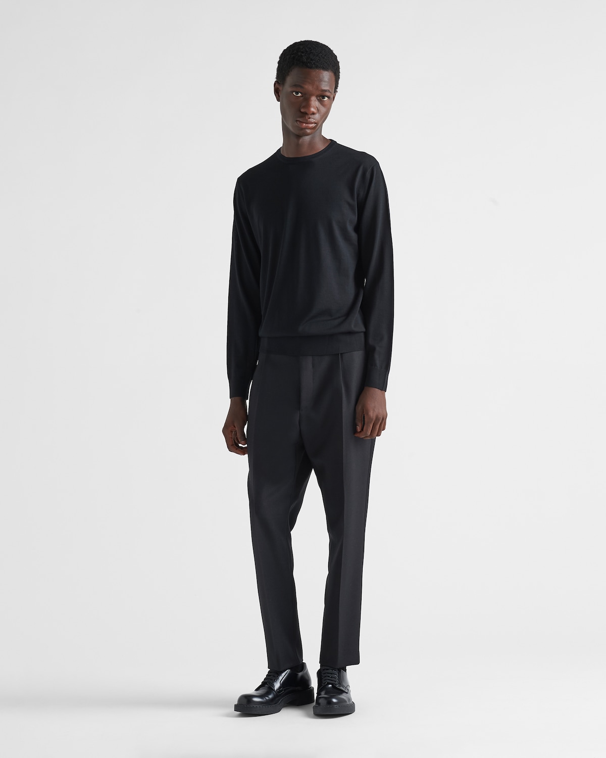 Prada Jersey Con Cuello Redondo De Lana De Estambre