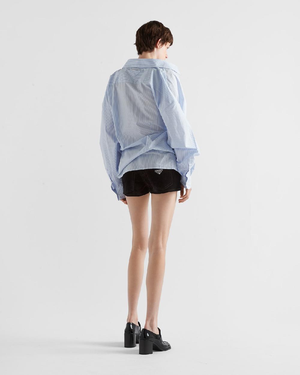 Prada Pantalones Cortos De Tejido Vaquero Aterciopelado