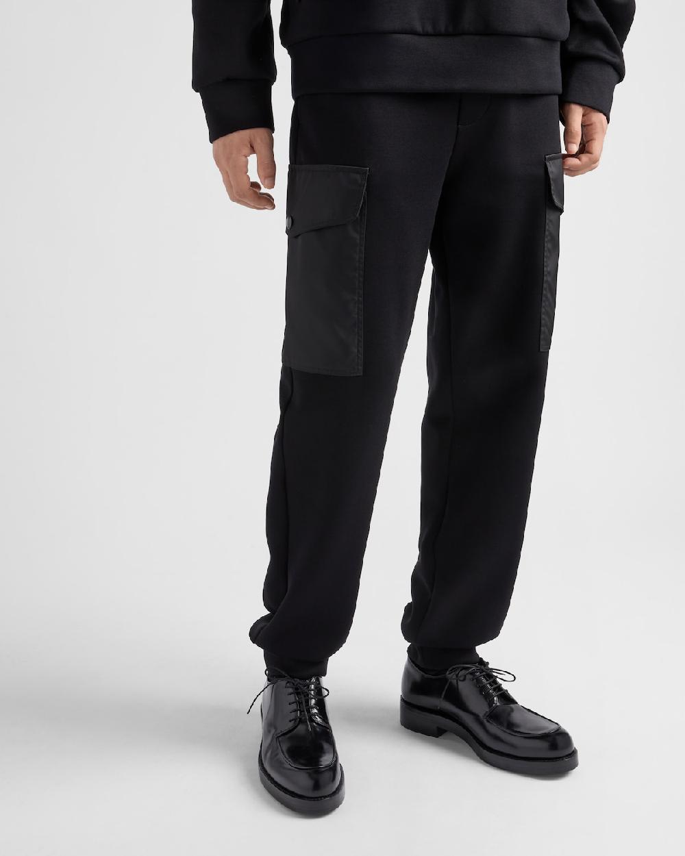 Prada Pantalones De Chándal En Felpa De Algodón Con Detalles De Re-Nylon