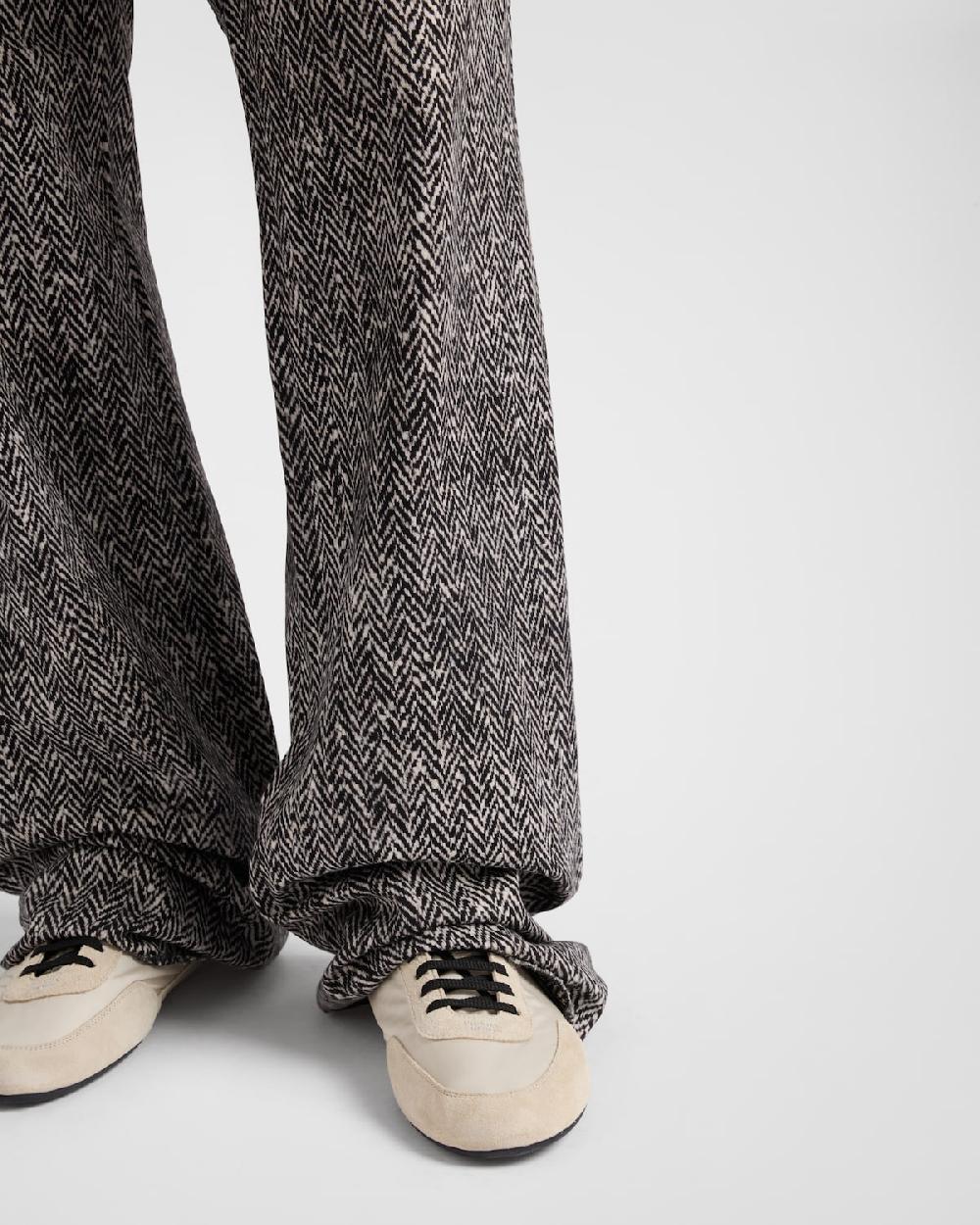 Prada Pantalones En Gabardina De Algodón Estampados