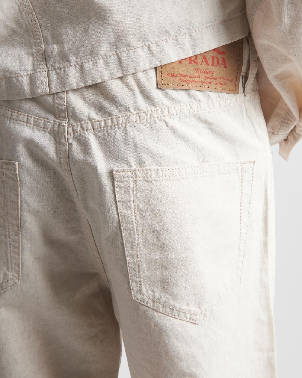 Prada Pantalones Vaqueros De Cambray Con Cinco Bolsillos